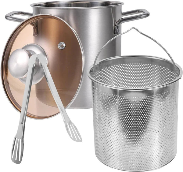 Panela Gourmet de Aço Inoxidável - 3 Litros com Cesto Escorredor