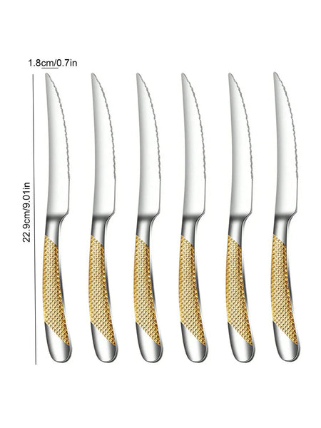 Conjunto Elegance Gold: 30 Peças Premium em Aço Inoxidável para Sua Mesa