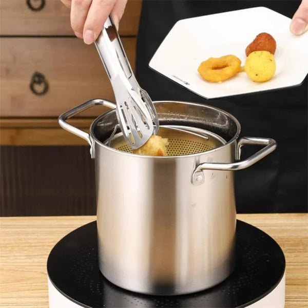 Panela Gourmet de Aço Inoxidável - 3 Litros com Cesto Escorredor